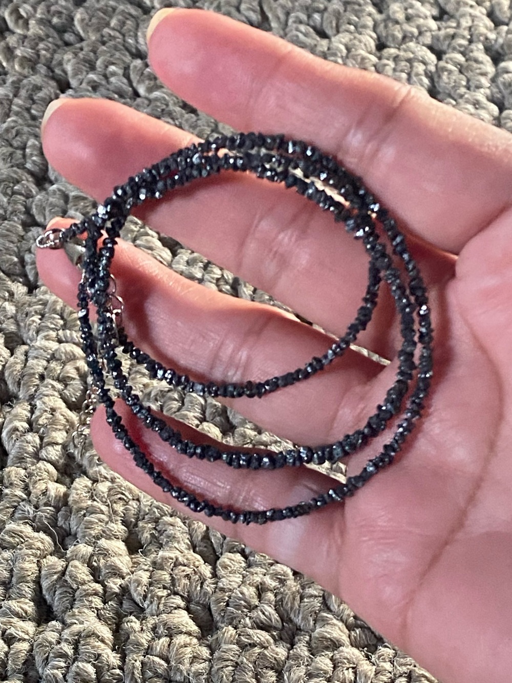 20ct  Black Diamonds Gemstone Necklace